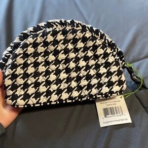 Vera Bradley Ruffled Cosmetic Bag in Retired Color- Houndstooth